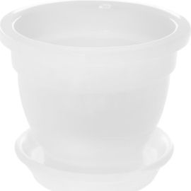 Ceramic pot with stand for violets Oriana 0.5 l white