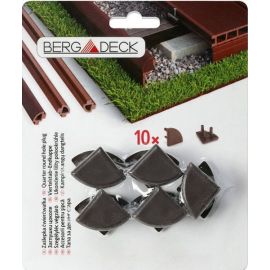 Half-round corner plug Bergdeck BDZC03 walnut 25x25 mm 10 pcs