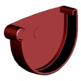 Gutter cap left RainWay 90 mm red