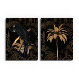 Painting on the canvas Styler ST763 BLACK PARROT 32x42 cm 2pcs