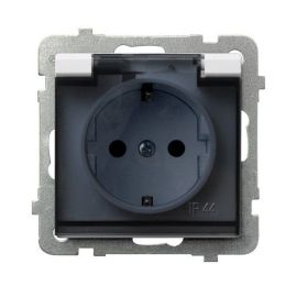 Power socket grounded with cover no frame Ospel Sonata GPH-1RS/m/00/d 1 sectional IP44 white