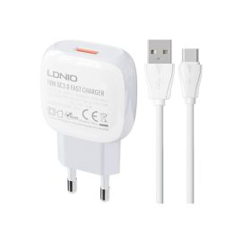 დამტენი LDNIO A1306Q 18W USB to Type-C კაბელი