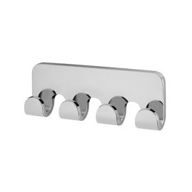 Towels holder NATURA 4-HOOK STRIP CHROME