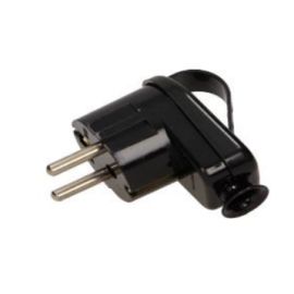 Timex plug angled with handle 16A 250V black Uni-Schuko