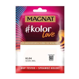 Interior paint test Magnat Kolor Love 25 ml KL04 gray white