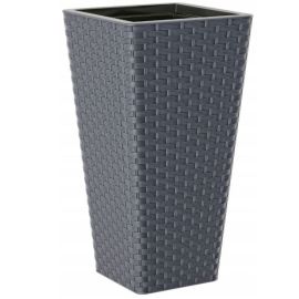 Plastic flower pot FORM PLASTIC Rattana Slim square 3910-014 Ø40 anthracite