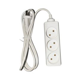 Extension cord LINUS 3x2m white LIN-WO3x2M