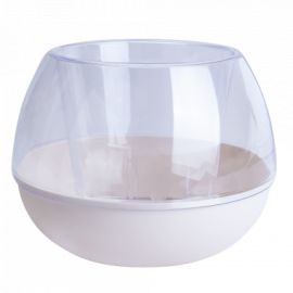 Pot plastic Aleana Sfera d14 transparent white rose