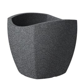 Flower pot plastic Scheurich SCHWARZ GRANIT 40/256 WAVE GLOBE CUBO