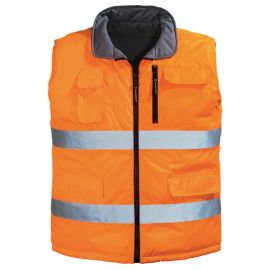 Warm double-sided waistcoat Coverguard 7HWGO XXL orange