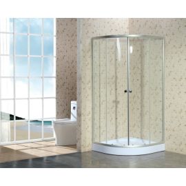 Shower cabin transparent glass matt silver oval profile WAY 815S-90X90X195cm (4mm)