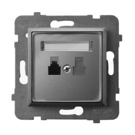 Telephone socket Ospel Aria GPT-1U/m/70 1 sectional gray matt