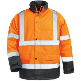 Jacket with reflector Coverguard Roadway 7ROAO L orange/dark blue