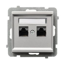 Computer socket CAT 5E Ospel Sonata GPK-2R/K/m/38 2 sectional matt silver