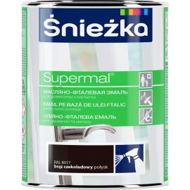 Эмаль масляно-фталевая Sniezka Supermal RAL8017 800 мл глянцевая шоколадная