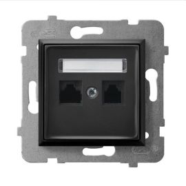 Computer socket CAT 5E Ospel Aria GPK-2U/K/m/33 2 sectional black