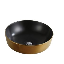 ხელსაბანი დასადგამი Osis Art basin 8434GYH black/gold 42x14 სმ