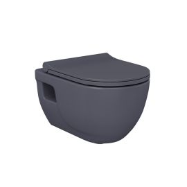 Wall-hung toilet Lucco Brilla Anthracite Matt' with lid