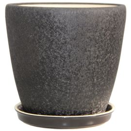 Ceramic flower pot Oriana Gracia №2 silk black 20.5x19.5 cm 4.5 l