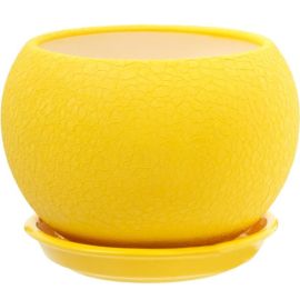 Ceramic flower pot Oriana Shar silk yellow 13.5x12.5 cm 1.4 l