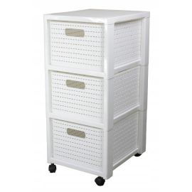 Chest of drawers Rotho 3 x A4 with wheels COUNTRY white