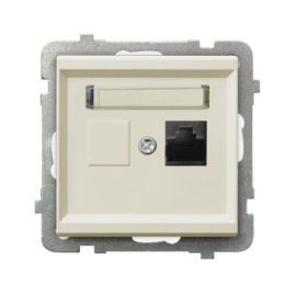 Розетка компьютерная Ospel Sonata GPK-1R/K/m/27 RJ45 Cat 5e 1 местная бежевая