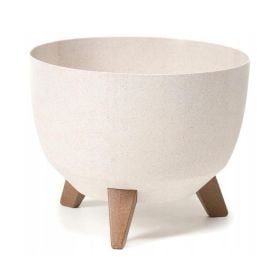 Flower pot Lamela Bowl ROMA ECO wood 330 12,4l white