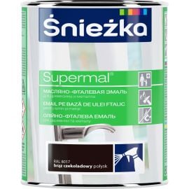 Enamel oil-phthalic Sniezka Supermal RAL8017 800 ml glossy chocolate