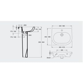 Pedestal for washbasin Valadares Oceanus