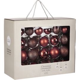 Christmas tree balls glass 42 pcs burgundy