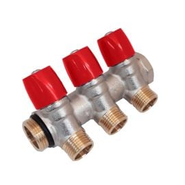 Manifold with valve Carlo Poletti 3-Red