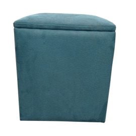 Alcantara pouffe turquoise 34/34/40