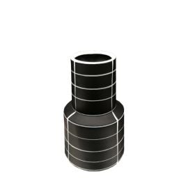 Vase with floral stripes black 23 cm