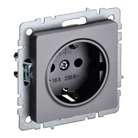 Socket IEK BRITE 16A RS11-1-0-BrS with grounding without frame