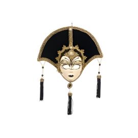 Christmas decoration mask with tassel FABR ART DECO TASSEL DISPLAY MASK ORN BLK CRM 25cm