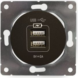 USB როზეტი DPM Soul SEU1028B 2 განყოფილებიანი შავი