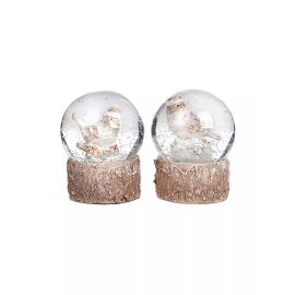 Christmas decoration snow globe XMAS BIRD SNOW GLOBE TT ASS/2 CRM 6.5cm