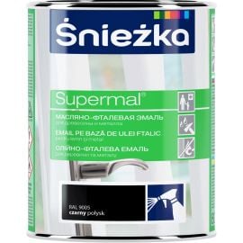 Эмаль масляно-фталевая Sniezka Supermal RAL9005 800 мл глянцевая черная