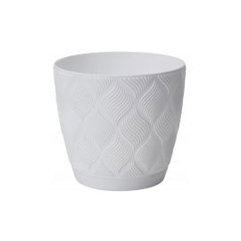 ქოთანი ყვავილის FORM-PLASTIC flow petit eco recycled z podstawka 15 white