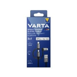 Кабель зарядки VARTA USB 3 in 1 USB Type A  TYPE C LIGHTNING Micro USB