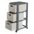 Chest of drawers Rotho 3 x A4 with wheels COUNTRY anthracite cappuccino