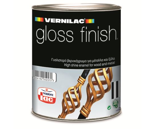 საღებავი ზეთის Vernilac Gloss Finish 0.75 ლ შავი მქრქალი
