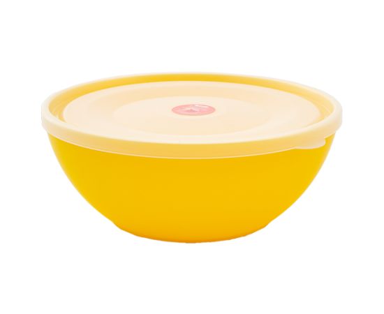 Bowl with lid Aleana 3 L dark yellow/transparent