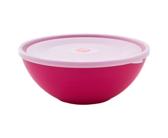 Bowl with lid Aleana 2L dark pink/transparent