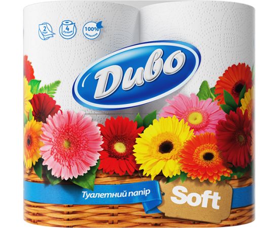 ორფენიანი ტუალეტის ქაღალდი Divo Soft 4 ც