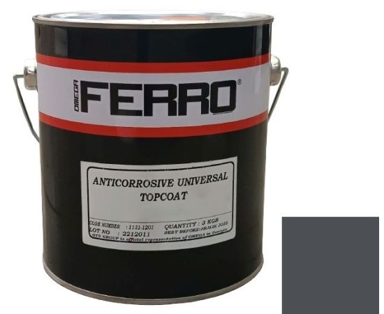 Краска антикоррозионная для металла Ferro 3:1 глянцевая антрацит 3 кг