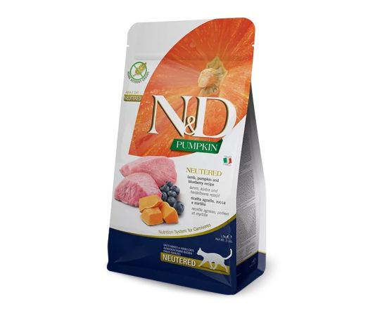 კატის საკვები Farmina N&D Pumpkin Neutered ბატკანი და ბროწეული 1.5 კგ
