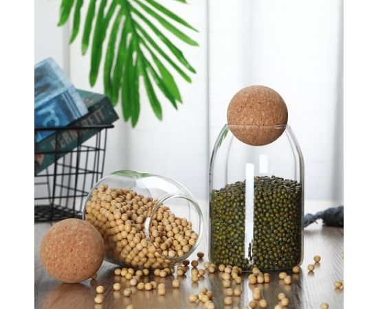 Glass bottle with bamboo stopper DONGFANG 1000ml AL-MH-12 21760