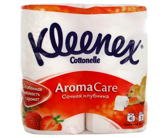 ტუალეტის ქაღალდი Kleenex Cottonelle Aroma Care მარწყვი 4 ც