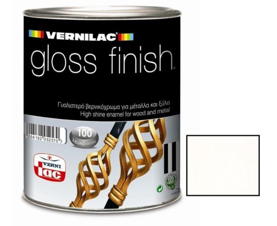 საღებავი ზეთის Vernilac Gloss finish No 100 თეთრი პრიალა 750 მლ